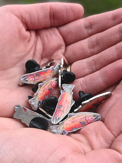 Crimson Cutthroat Enamel Pin
